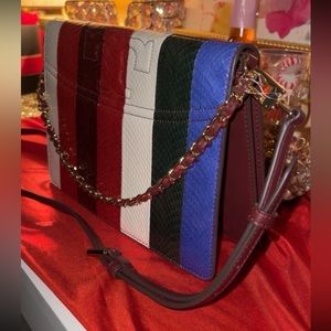 Tory Burch Savannah Striped Clutch🤍